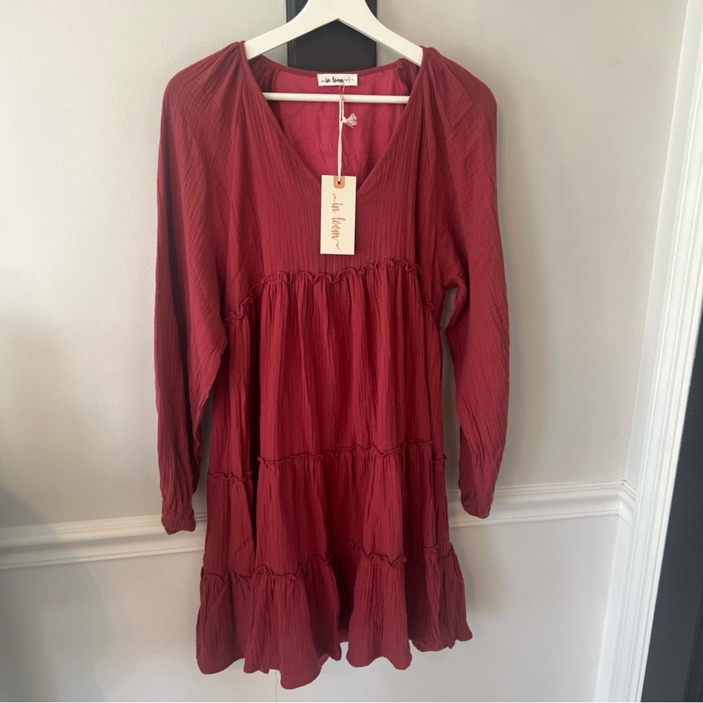 In Loom Womens Boho Dress Rust Size L NWT
